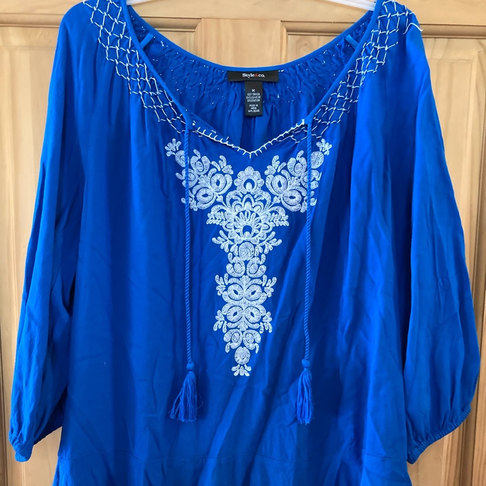 Style and co blue blouse. Size medium